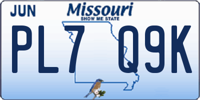 MO license plate PL7Q9K