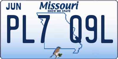 MO license plate PL7Q9L