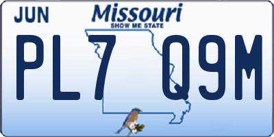 MO license plate PL7Q9M