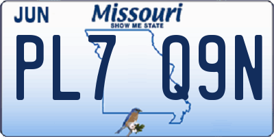 MO license plate PL7Q9N