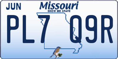 MO license plate PL7Q9R