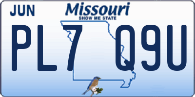 MO license plate PL7Q9U