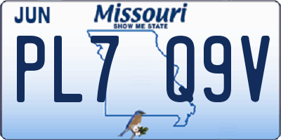 MO license plate PL7Q9V