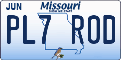 MO license plate PL7R0D