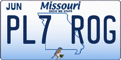 MO license plate PL7R0G