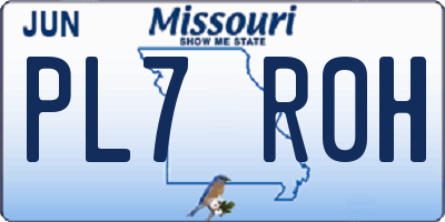 MO license plate PL7R0H