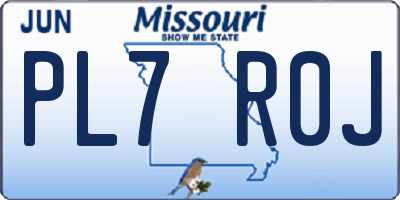 MO license plate PL7R0J