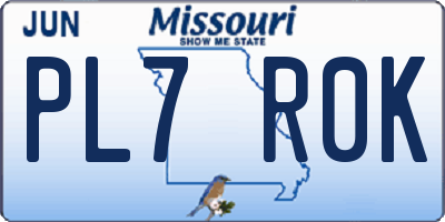 MO license plate PL7R0K