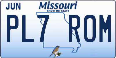 MO license plate PL7R0M