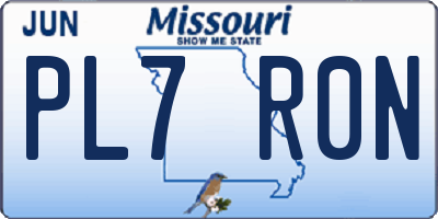 MO license plate PL7R0N