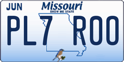 MO license plate PL7R0O