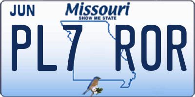 MO license plate PL7R0R