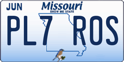 MO license plate PL7R0S