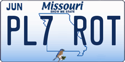 MO license plate PL7R0T