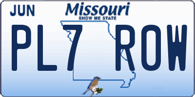 MO license plate PL7R0W