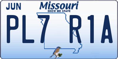 MO license plate PL7R1A
