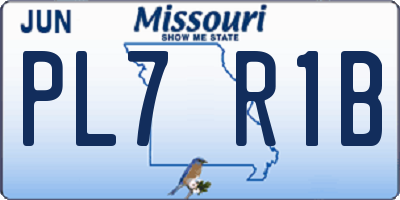 MO license plate PL7R1B