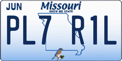 MO license plate PL7R1L