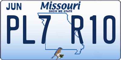MO license plate PL7R1O