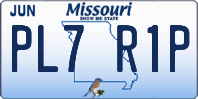 MO license plate PL7R1P
