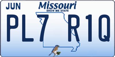 MO license plate PL7R1Q