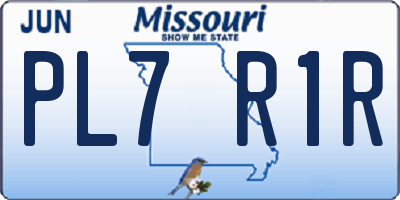 MO license plate PL7R1R