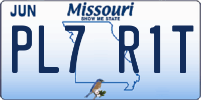 MO license plate PL7R1T