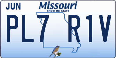 MO license plate PL7R1V
