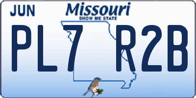MO license plate PL7R2B