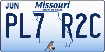 MO license plate PL7R2C