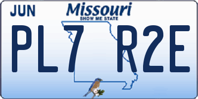 MO license plate PL7R2E