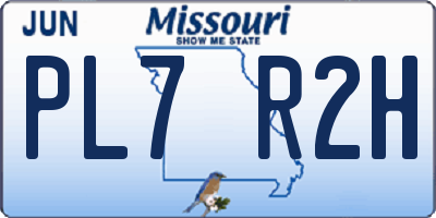 MO license plate PL7R2H