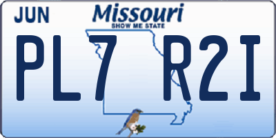 MO license plate PL7R2I