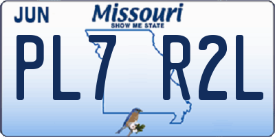 MO license plate PL7R2L