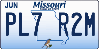 MO license plate PL7R2M