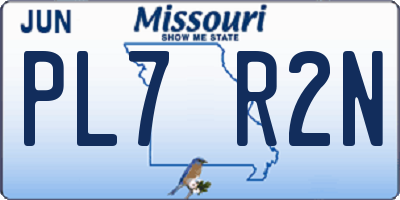 MO license plate PL7R2N