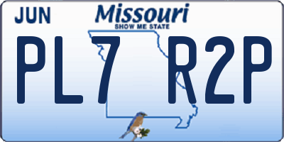 MO license plate PL7R2P