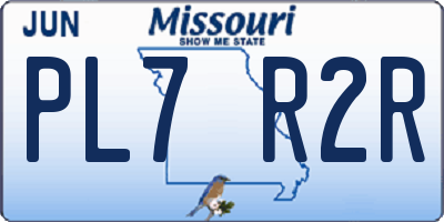 MO license plate PL7R2R