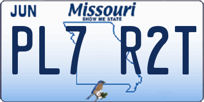 MO license plate PL7R2T