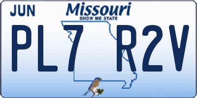 MO license plate PL7R2V