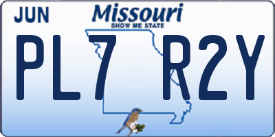 MO license plate PL7R2Y