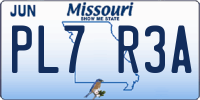 MO license plate PL7R3A