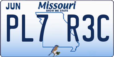 MO license plate PL7R3C