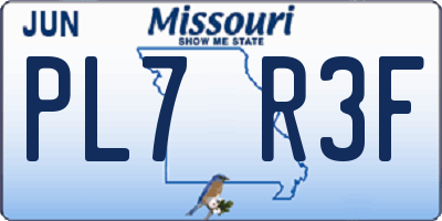 MO license plate PL7R3F