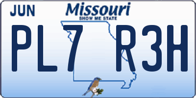 MO license plate PL7R3H