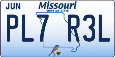 MO license plate PL7R3L
