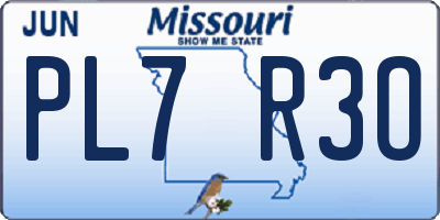 MO license plate PL7R3O