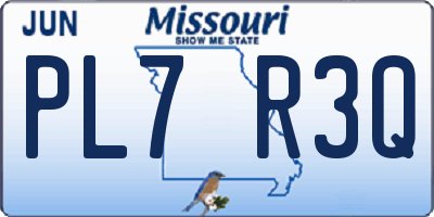 MO license plate PL7R3Q