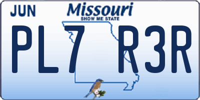 MO license plate PL7R3R