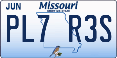 MO license plate PL7R3S